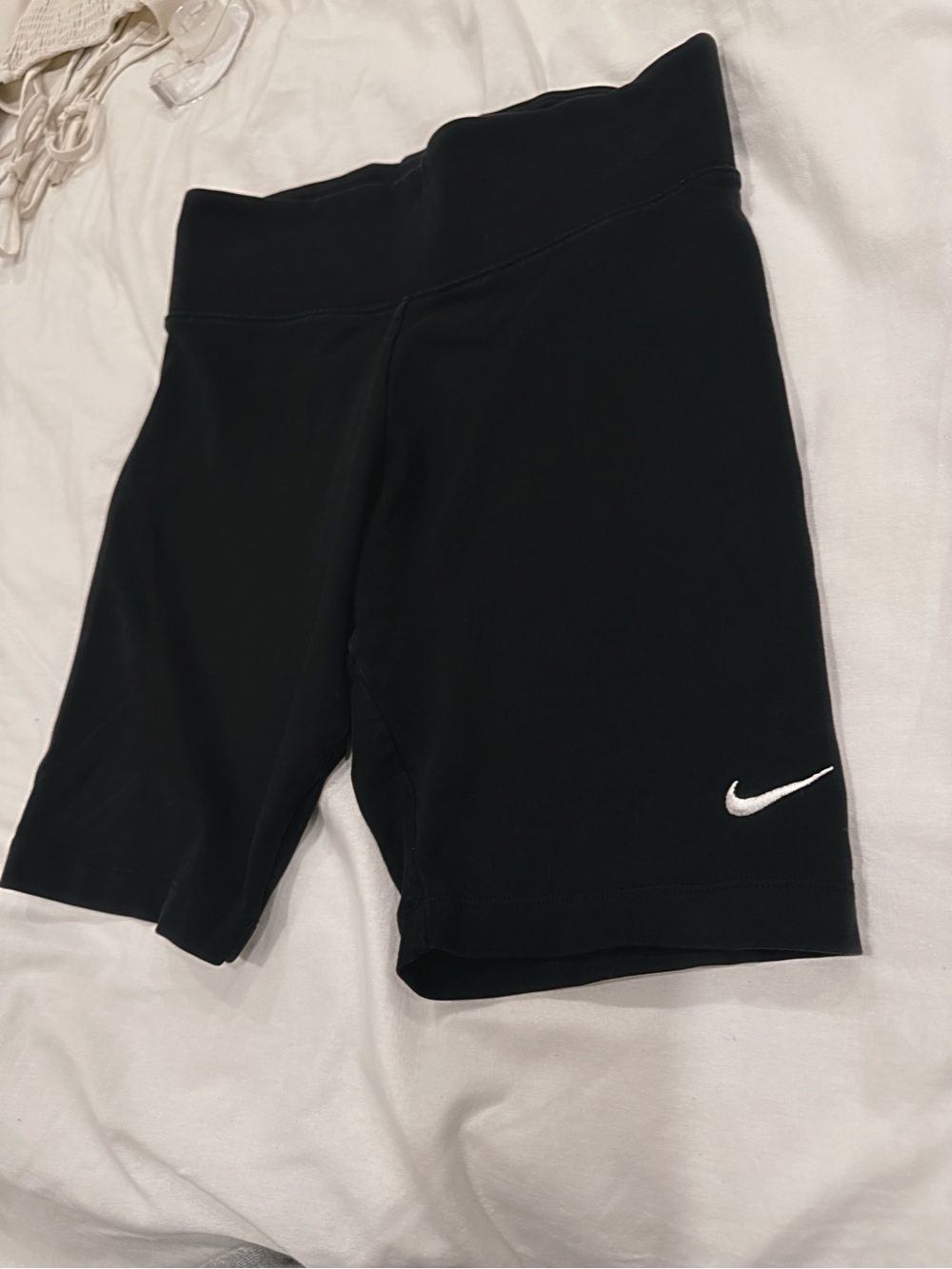 Nike Black Bike Shorts with White Swoosh